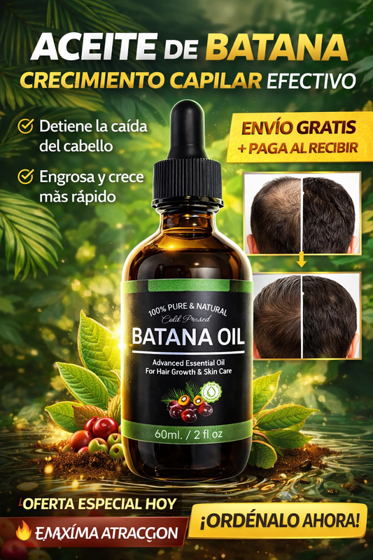 ACEITE DE BATANA 100% PURO -RECUPERA TU PELO EN 3 SEMANAS