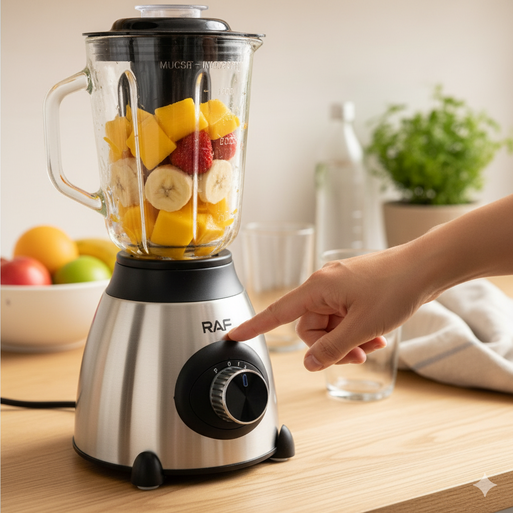 RAF PowerBlend™Licuadora Y Molinillo 1200W Vaso de vidrio 1.5L + Cuchillas de Acero