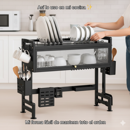 CleanFlow™Escurridor Metálico Premium – Orden y Estilo en Tu Cocina