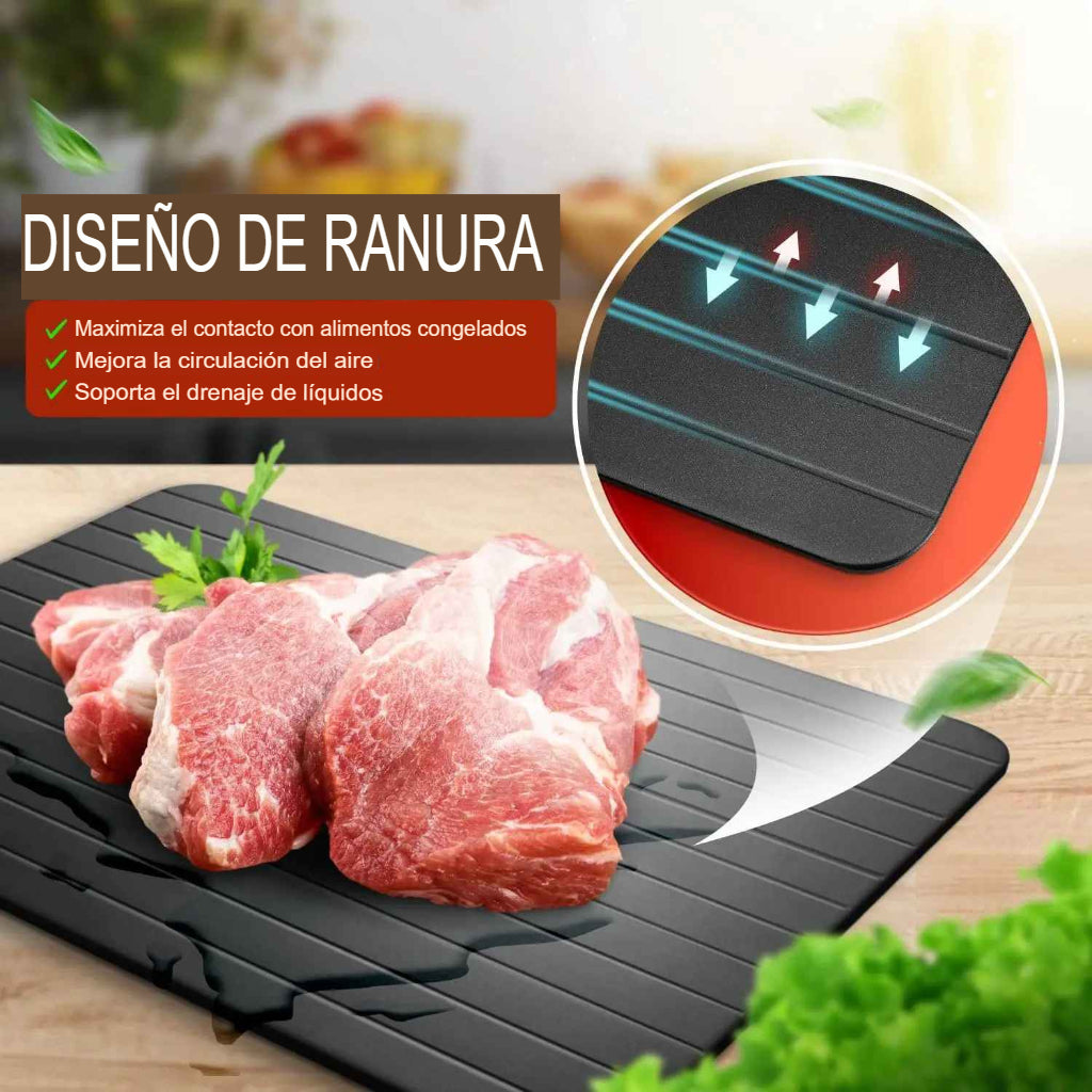 DESCONGELA EXPRESS™  BANDEJA DESCONGELADORA RÁPIDA + GRATIS JUEGO DE TAPAS DE SILICON