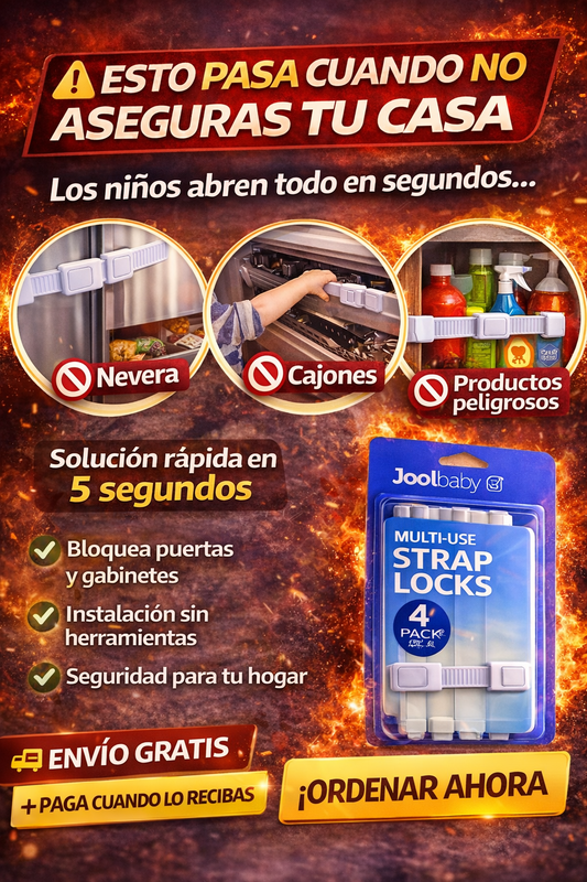 KIT DE SEGURIDAD PARA EL HOGAR (2 Seguros de Nevera + 4 Cerraduras Multiuso)
