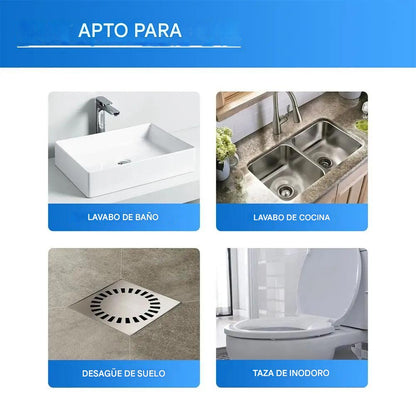 Espuma Limpia Tubo™ Fórmula segura para tus tuberías de cocina y baño