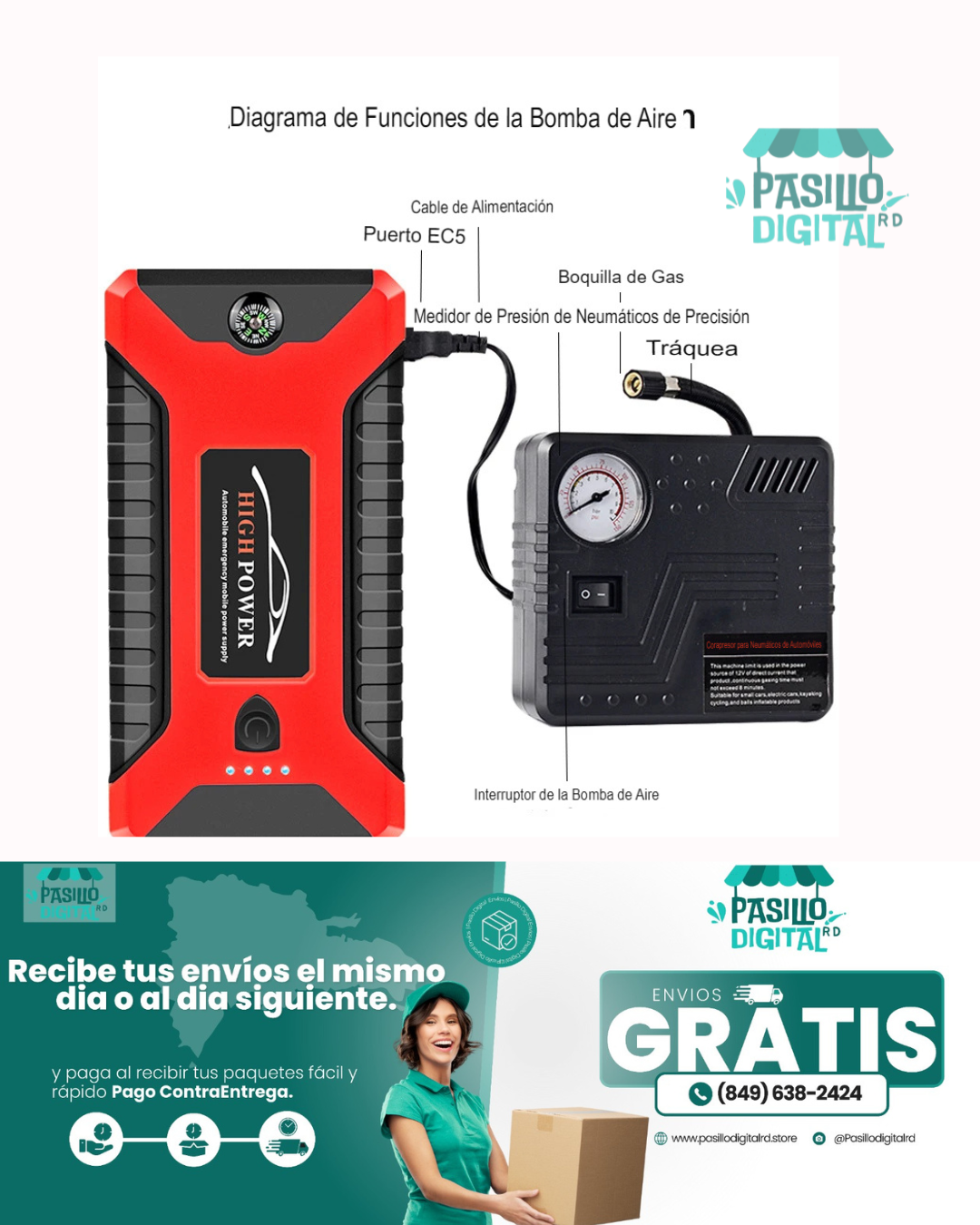 Kit Jumper de Batería y Compresor