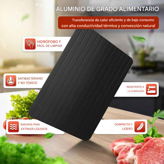 DESCONGELA EXPRESS™  BANDEJA DESCONGELADORA RÁPIDA + GRATIS JUEGO DE TAPAS DE SILICON